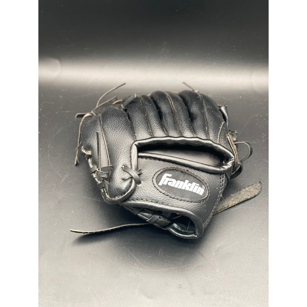 Franklin Baseball Glove RTP Series Black Synthetic Leather Kids Size 8.5 Inch